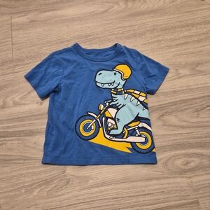 Place Royal Blue Tee with Yellow & Light Blue Dino Moto Graphic